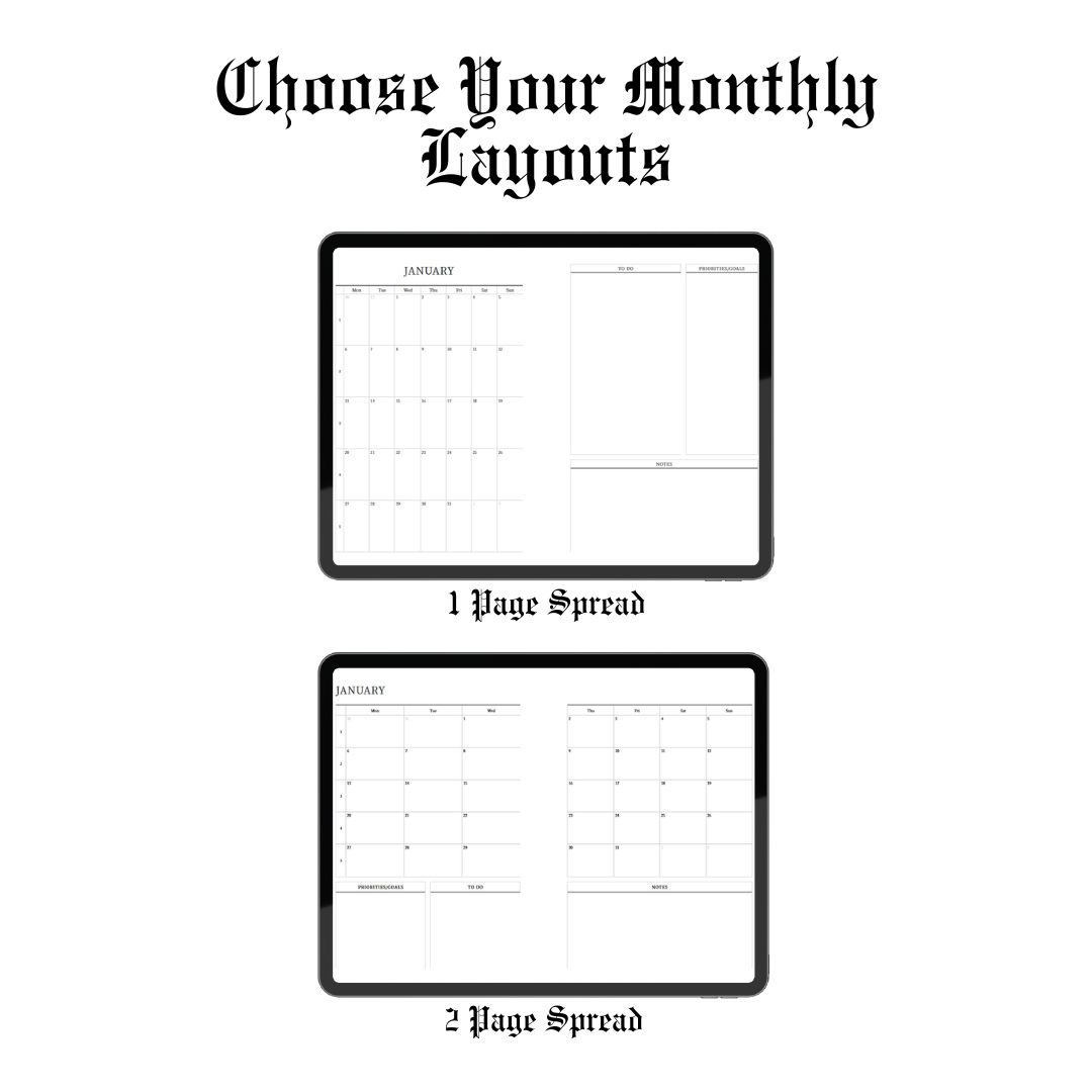 Half Year Digital Weekly Planner