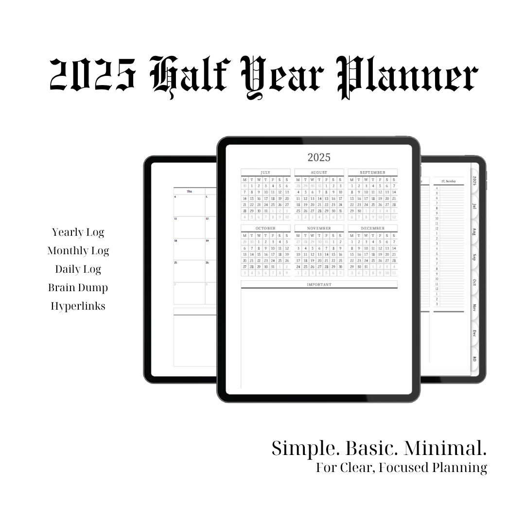 Half Year Digital Daily Planner
