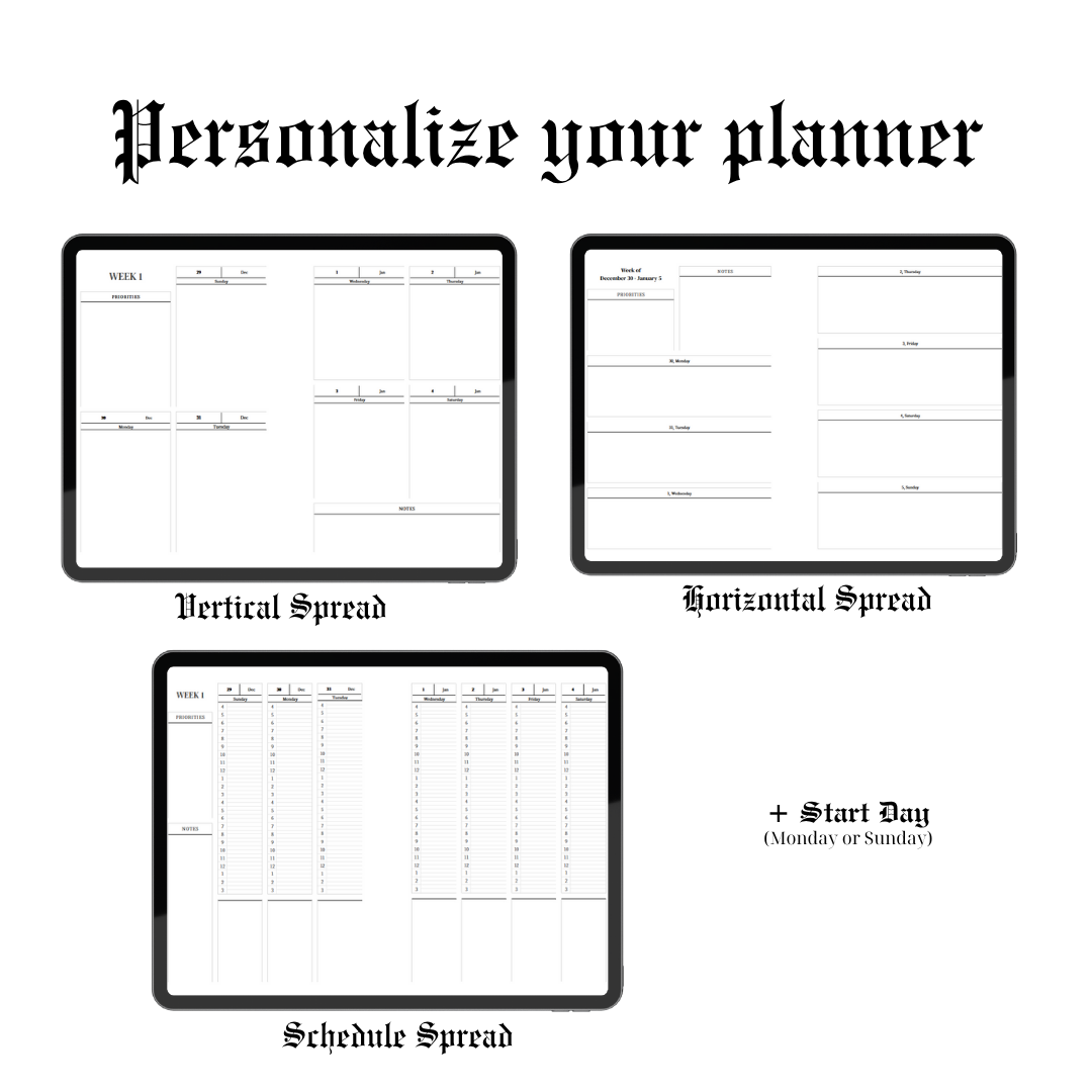 Half Year Digital Weekly Planner