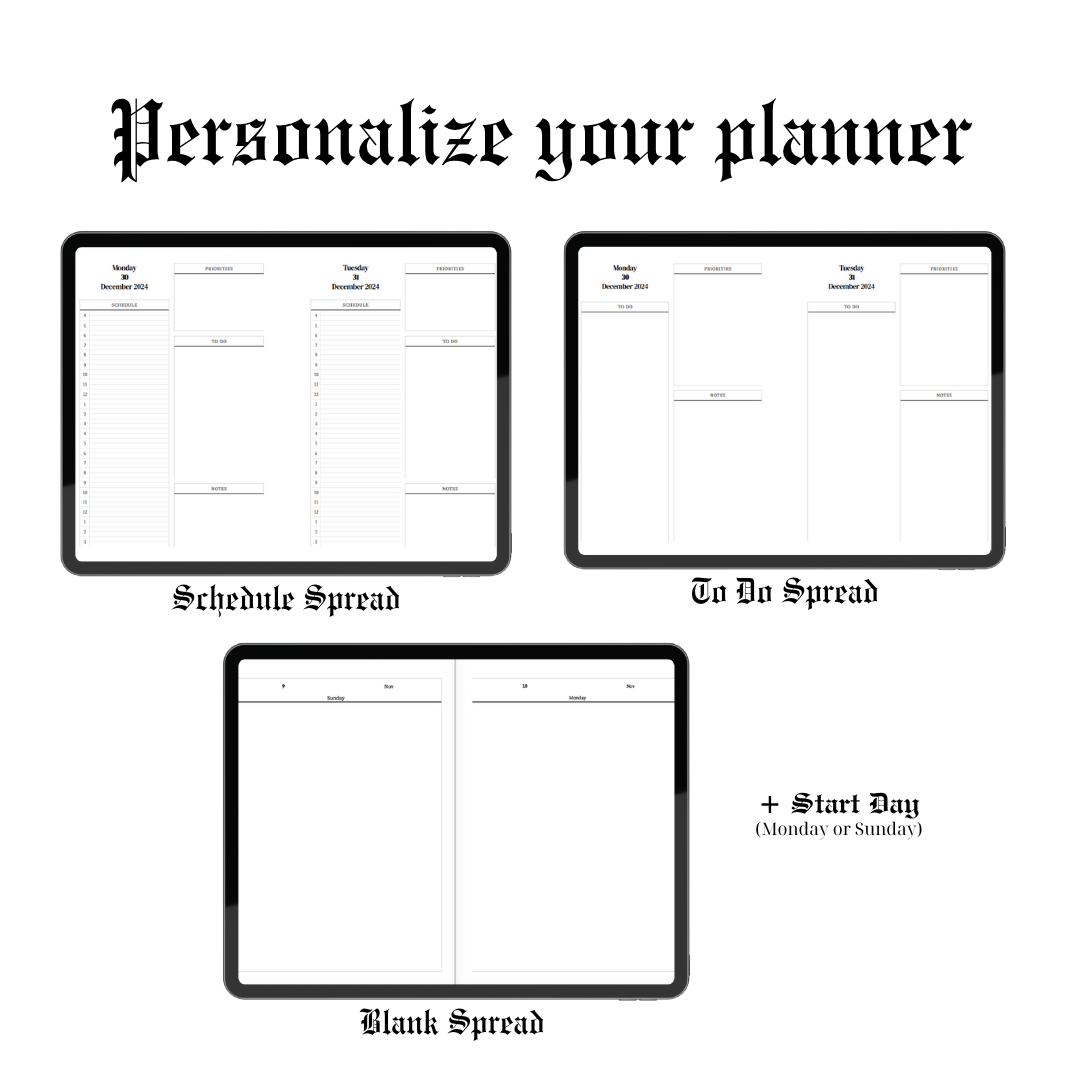 Half Year Digital Daily Planner