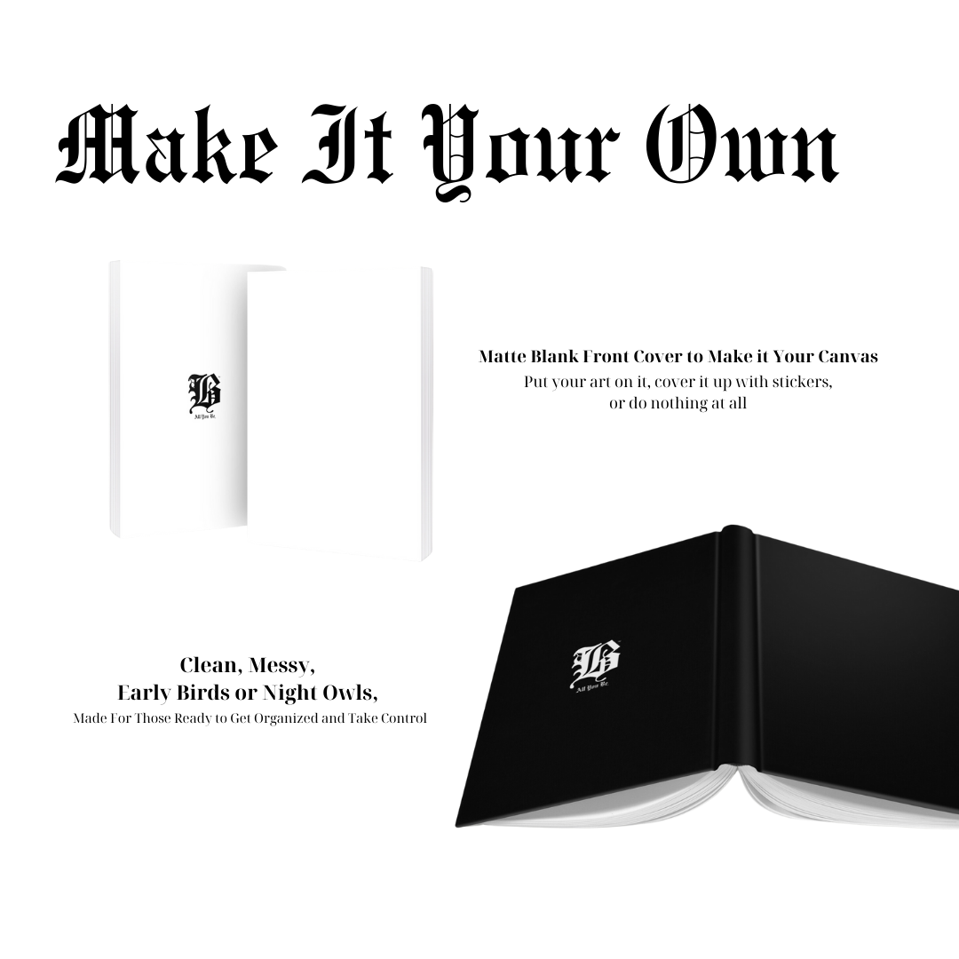White Hardcover Personalized Yearly Planner (Monday Start Day)