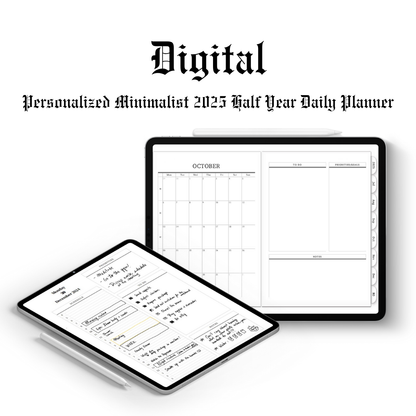 Half Year Digital Daily Planner