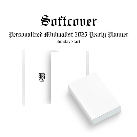 White Softcover Personalized Yearly Planner (Sunday Start Day)