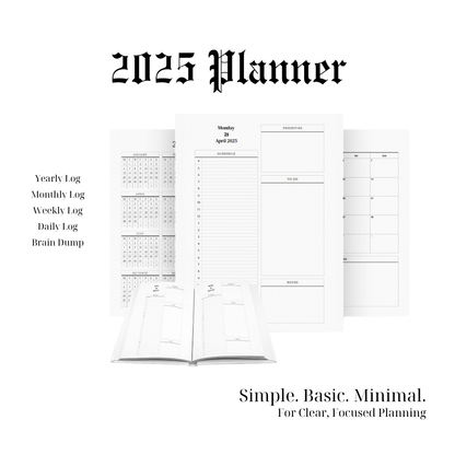 White Hardcover Personalized Yearly Planner (Monday Start Day)
